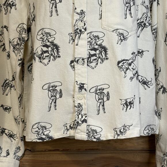 BDG Urban Outfitters Men’s Western Flannel Shirt Size M Cowboy NWT - Picture 2 of 14